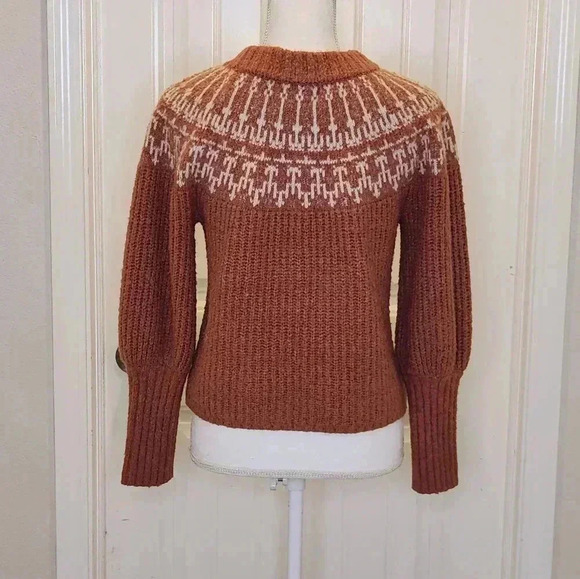 Universal Thread chunky cropped long capped sleeve orange winter sweater size s - Picture 2 of 10